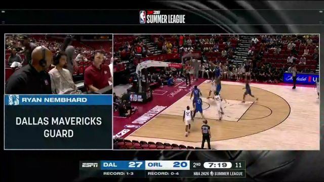【2025年07月19日】NBA夏季聯(lián)賽：獨(dú)行俠vs魔術(shù)第2節(jié)英文原聲錄像回放