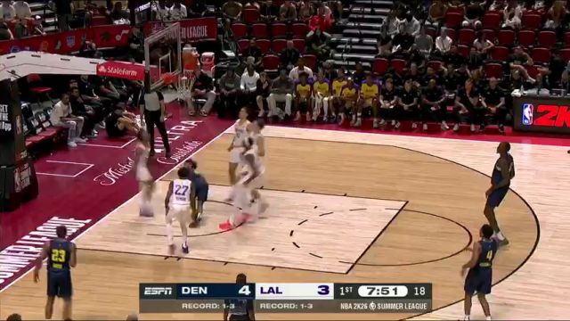 【2025年07月19日】NBA夏季聯(lián)賽：掘金vs湖人第1節(jié)英文原聲錄像回放
