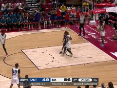 NBA夏季联赛:活塞vs马刺第3节英文原声回放