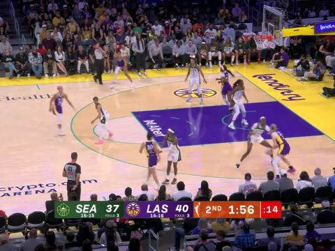 WNBA常規(guī)賽：西雅圖風(fēng)暴vs洛杉磯火花第2節(jié)英文原聲回放