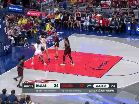 WNBA常规赛：达拉斯飞翼vs印第安纳狂热第2节中文解说回放