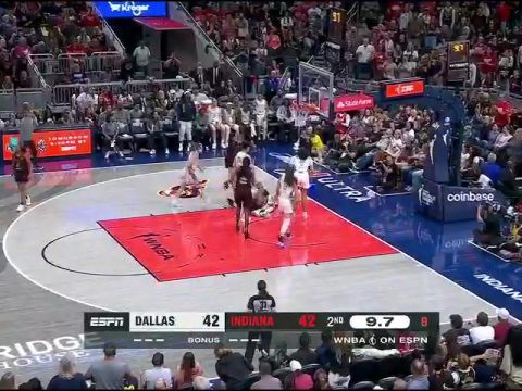 WNBA常规赛：达拉斯飞翼vs印第安纳狂热第2节英文原声回放