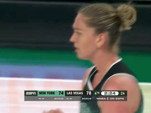 WNBA常规赛：纽约自由人vs拉斯维加斯王牌第4节英文原声回放