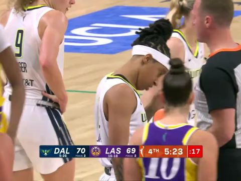 WNBA常规赛：达拉斯飞翼vs洛杉矶火花第4节英文原声回放
