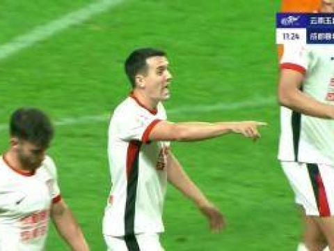 [進球視頻] 蓉城1-0領先 韋世豪兜射中柱 周定洋補射入網(wǎng)