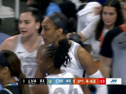WNBA常规赛：拉斯维加斯王牌vs芝加哥天空第3节英文原声回放