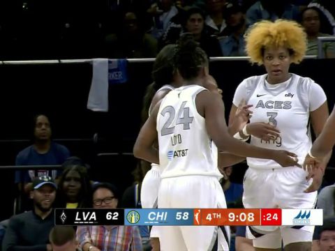 WNBA常规赛：拉斯维加斯王牌vs芝加哥天空第4节英文原声回放