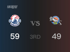 青島以59-49領(lǐng)先新疆，結(jié)束三節(jié)