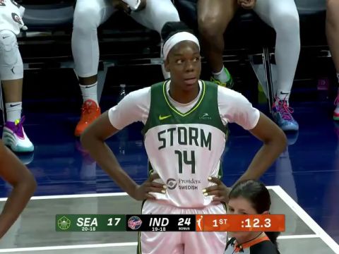 WNBA常规赛:西雅图风暴vs印第安纳狂热第1节英文原声回放