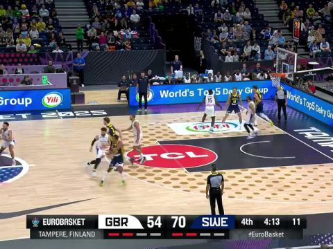 英国59-78瑞典 拉尔松23分率队轻取英国队