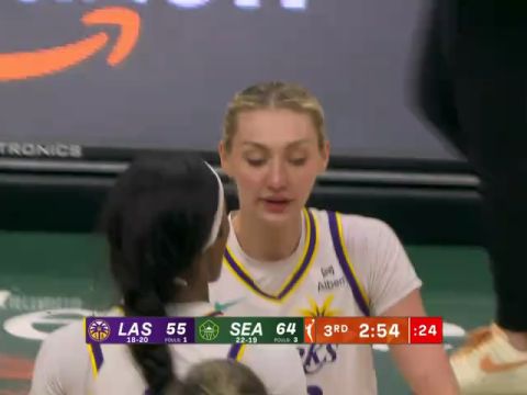 WNBA常规赛:洛杉矶火花vs西雅图风暴第3节英文原声回放