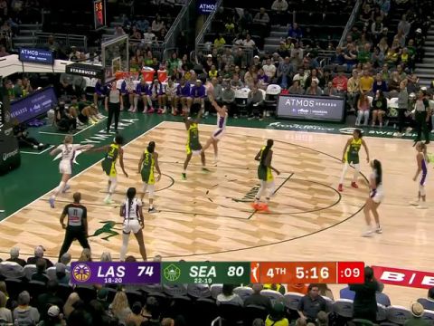 WNBA常规赛:洛杉矶火花vs西雅图风暴英文原声全场回放