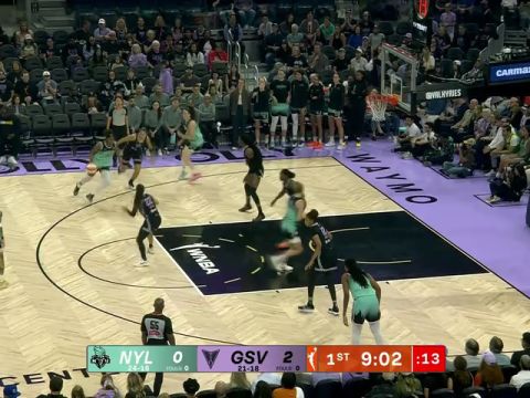 WNBA常规赛：纽约自由人vs金州瓦尔基里第1节中文解说回放
