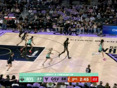 WNBA常规赛:纽约自由人vs金州瓦尔基里第3节英文原声回放