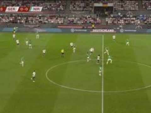 [进球视频]开场闪击！格纳布里单刀挑射得手，德国1-0领先北爱尔兰！