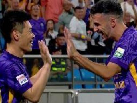 [進球視頻]哈達斯助攻王秋明頭球破門，津門虎1-0領(lǐng)先三鎮(zhèn)