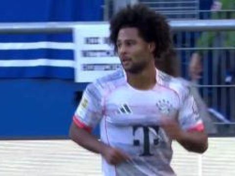[進球視頻]小黑旋風！格納布里補時讀秒小角度勁射破門，助拜仁4-1戰(zhàn)勝霍村