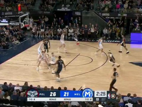 NBA季前赛:墨尔本联vs鹈鹕第1节英文原声回放