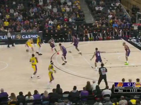 NBA季前赛：太阳vs湖人第3节英文原声回放