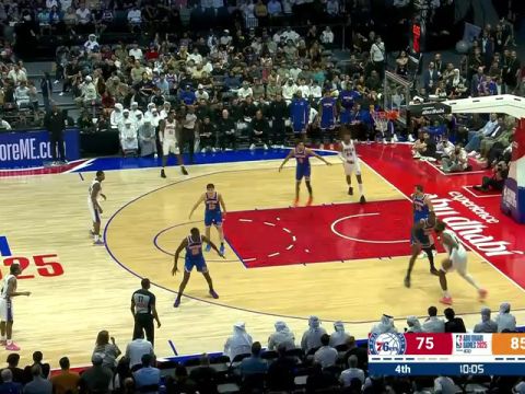 NBA季前赛:尼克斯vs76人第4节中文解说回放