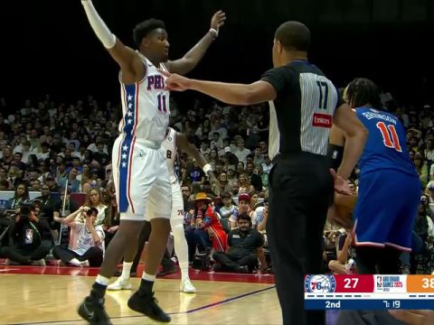 NBA季前赛:尼克斯vs76人第2节中文解说回放