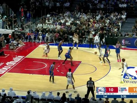 NBA季前赛:尼克斯vs76人英文原声全场回放
