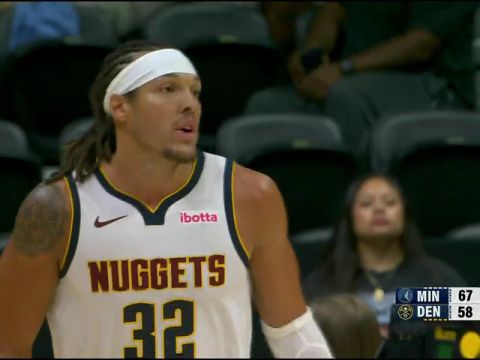 NBA季前赛:森林狼vs掘金第2节英文原声回放