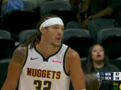 NBA季前赛:森林狼vs掘金第2节中文解说回放