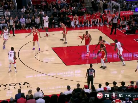 NBA季前赛:老鹰vs火箭第3节英文原声回放