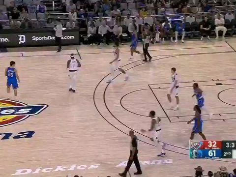 NBA季前赛:雷霆vs独行侠第2节英文原声回放