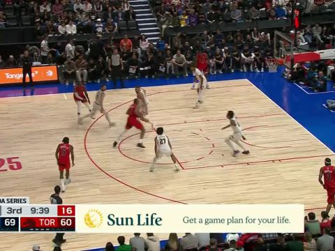 NBA季前赛:掘金vs猛龙第3节英文原声回放