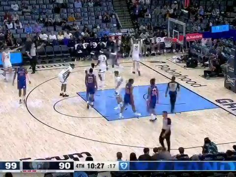 NBA季前赛：活塞vs灰熊第4节中文解说回放