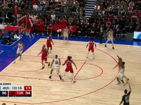 NBA季前赛:掘金vs猛龙第4节英文原声回放