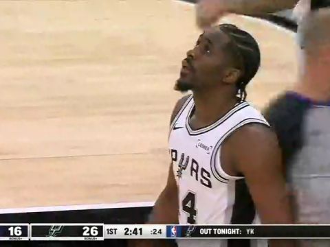 NBA季前赛:广州龙狮vs马刺第1节英文原声回放