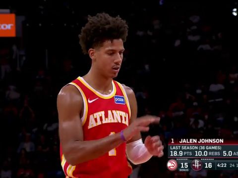 NBA季前赛:老鹰vs火箭第1节英文原声回放