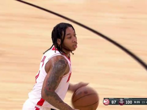 NBA季前赛:老鹰vs火箭第4节英文原声回放