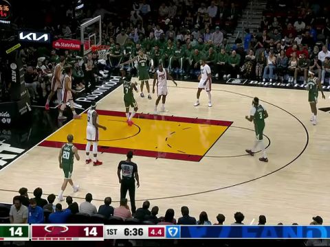 NBA季前赛:雄鹿vs热火第1节中文解说回放