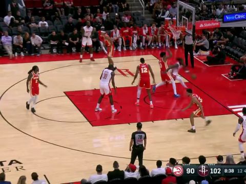 NBA季前赛:老鹰vs火箭第4节中文解说回放