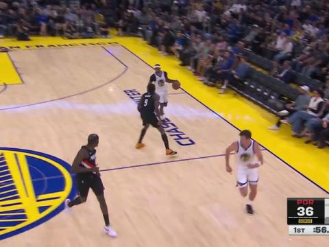 NBA季前赛:开拓者vs勇士英文原声全场回放