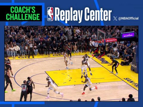 NBA季前赛:开拓者vs勇士第2节英文原声回放