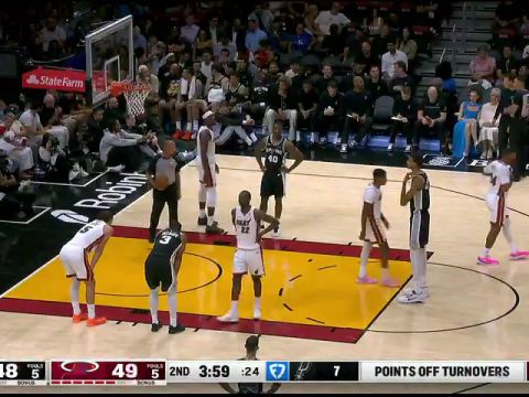 NBA季前赛:马刺vs热火第2节中文解说回放