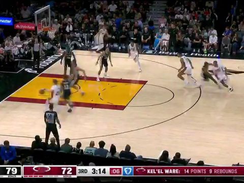 NBA季前赛:马刺vs热火第3节英文原声回放