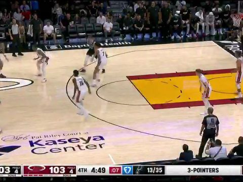 NBA季前赛:马刺vs热火英文原声全场回放