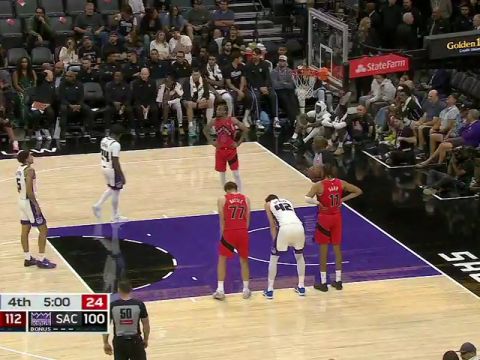 NBA季前赛:猛龙vs国王第4节英文原声回放