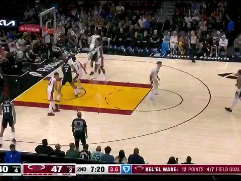 NBA季前赛:马刺vs热火第2节英文原声回放