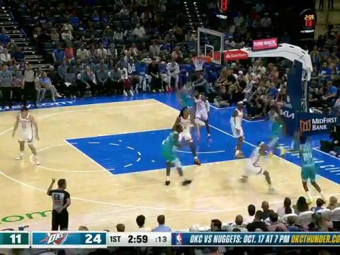 NBA季前赛:黄蜂vs雷霆第1节中文解说回放