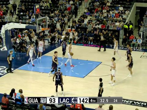 NBA季前赛:广州龙狮vs快船第4节中文解说回放