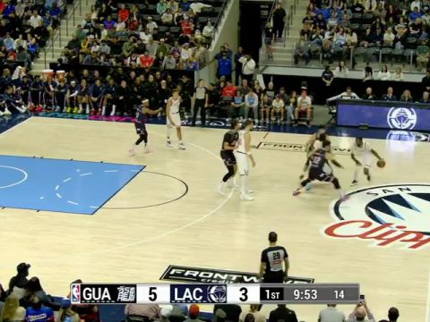 NBA季前赛:广州龙狮vs快船第1节英文原声回放