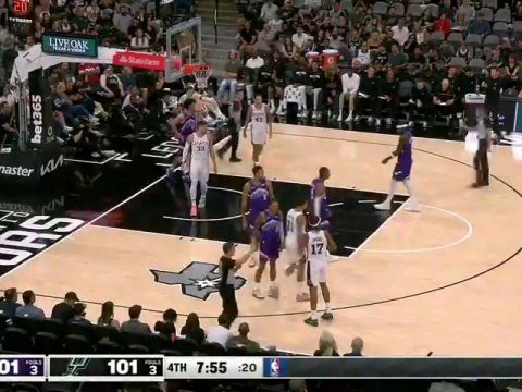 NBA季前赛:爵士vs马刺第4节中文解说回放