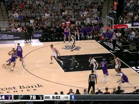 NBA季前赛:爵士vs马刺英文原声全场回放